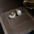 Korean Style Micro Pave Zircon Geometric Round Copper Stud Earrings Light Luxury Fashion view 3