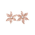 French 3D Iris Flower Copper Stud Earrings For Women Light Luxury Fashion OL Floral Jewelry view 5