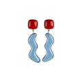Mist Blue Color Contrast Resin Round Geometric Stud Earrings For Women Retro Minimalist Jewelry view 5