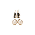 French Vintage Champagne Faux Pearl Stud Earrings Round Geometric Light Luxury Versatile Jewelry view 5