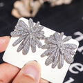 Micro Pave Full Zircon Firework Stud Earrings For Women, Sparkling Luxury Banquet Jewelry view 5
