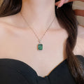 Light Luxury Copper Zircon Geometric Round Square Pendant Necklace For Daily Commuting view 4