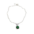 Light Luxury Copper Zircon Geometric Round Square Pendant Necklace For Daily Commuting view 5