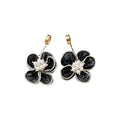 Faux Pearl Flower Drop Earrings With Silver Pins, Gauze Petal Pendant, Sweet Vacation OL Style view 5