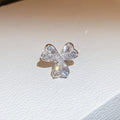 Korean Light Luxury Copper Zircon Heart Flower Clip-on Earrings for Women view 2