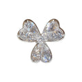 Korean Light Luxury Copper Zircon Heart Flower Clip-on Earrings for Women view 5