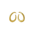 Copper Twisted Oval Stud Earrings Minimalist Modern Geometric Light Luxury Jewelry view 5