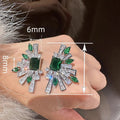 Baroque Palace Vintage Stud Earrings With Faux Emerald Firework Design For Luxury Gowns view 4