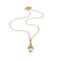 Light Luxury Faux Pearl Zircon Geometric Hollow Round Pendant Necklace For Women view 5