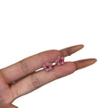 Sparkling Full Rhinestone Pink Star Stud Earrings For Women, Alloy Light Luxury Petite Jewelry view 5