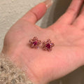 Light Luxury Rhinestone Star Alloy Stud Earrings With Silver Pins For Women view 2