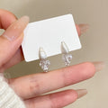 Brushed Copper Teardrop Zircon Tassel Drop Earrings, Minimalist Luxury Statement Jewelry view 3
