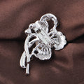 Black Silver Tone Flower Crystal Metal Brooch Pin 1 Pictured Designs 1 Pictured Designs view 5