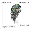 Alloy Abalone Shell Feather Brooch Pin For Blazers And Qipao view 5