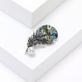 Alloy Abalone Shell Feather Brooch Pin For Blazers And Qipao view 3