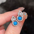 Light Luxury Zircon Gourd Faux Pearl Stud Earrings Vintage Geometric Design for Women view 1