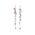 Light Luxury Cat Eye Stone Zircon Geometric Tassel Drop Earrings With Silver Needle For OL Style view 5