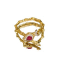 Adjustable Copper Snake Ring With Rhinestone Animal Design Retro Light Luxury Fashion For Women view 5