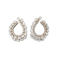 Copper Teardrop Zircon Stud Earrings For Women Full Rhinestone Luxury Designer Jewelry view 5