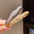 Light Luxury Copper Full Rhinestone Wave Bangle For Banquet Fashion Geometric Jewelry view 1