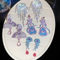 Copper Feather Design Full Zircon Stud Earrings Light Luxury Court Style Banquet Jewelry view 1
