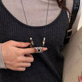 Vintage Brown Alloy Camera Pendant Sweater Necklace For Women Hip Hop Casual Trendy Accessory view 4