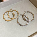 Gold Plated Copper Micro Pave Wave Hoop Earrings For Women, Light Luxury Geometric Round Jewelry view 4