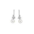 2026 C Shaped Rhinestone Faux Pearl Stud Earrings For Women, Korean Light Luxury OL Jewelry view 5