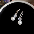 2026 C Shaped Rhinestone Faux Pearl Stud Earrings For Women, Korean Light Luxury OL Jewelry view 3