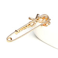 Crystal Floral Safety Pin Brooch with Delicate Branch Detail view 4
