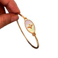 18K Gold Plated Copper Oval Mother Of Pearl Starburst Bangle Modern Minimalist Light Luxury Bracelet view 5