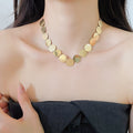 Metal Round Minimalist Collarbone Necklace For Women view 2