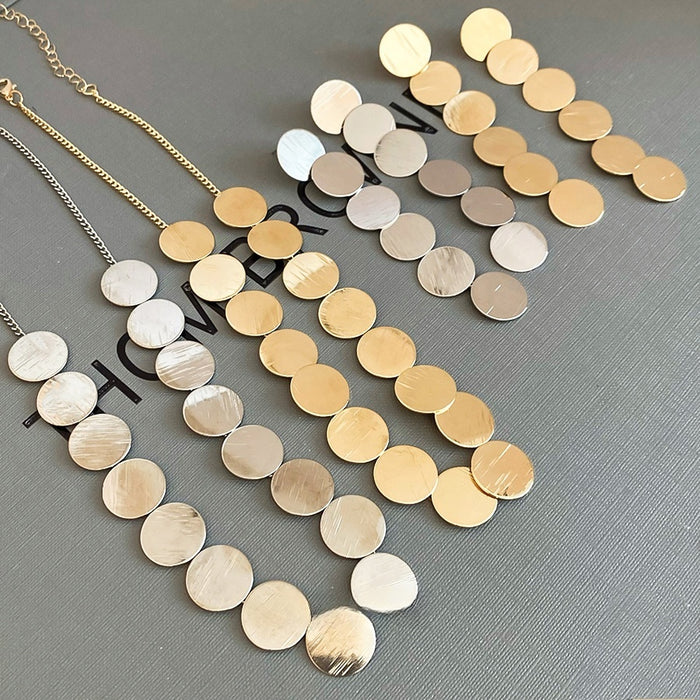 Metal Round Minimalist Collarbone Necklace For Women