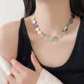 Metal Round Minimalist Collarbone Necklace For Women view 4