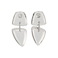 Silver Pin Resin Triangle Pendant Drop Earrings, Minimalist European Geometric Style view 5