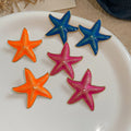 Iron Enamel Starfish Stud Earrings For Women Summer Vacation Sweet Light Luxury Style view 2