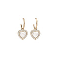 French Vintage Heart Zircon Tassel Drop Earrings, Light Luxury Copper Jewelry view 5