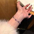 Purple Crystal Pave Beaded Bracelet For Women, Copper Geometric Round Light Luxury Sweet Elegant Fashion Jewelry view 4