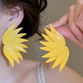2026 New European Vintage Iron Leaf Stud Earrings For Women, Statement Spliced Metal Party Vacation Jewelry view 4
