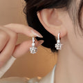 Silver Floral Ball Faux Pearl Stud Earrings For Women Light Luxury Geometric Round Fashion Jewelry view 2