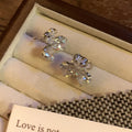 Light Luxury Copper Rhinestone Heart Flower Ear Cuff Clip-on Earrings for Women view 2