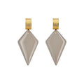 Vintage Hong Kong Style Striped Resin Rhombus Stud Earrings Geometric Pointed Cone Fashion Design view 5