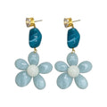 Spring Summer Gradient Resin Flower Stud Earrings For Women, Sweet Fashion OL Floral Jewelry view 5