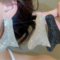European American Style Full Rhinestone Irregular Geometric Copper Stud Earrings For Women view 2