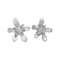 Copper 3D Crystal Flower Stud Earrings Sweet Spring Summer Floral Designer Jewelry view 5