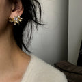 Light Luxury Copper Zircon 3D Flower Bow Stud Earrings For Women Designer Fashion Jewelry view 4