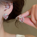 Korean Style Alloy Rhinestone Strawberry Stud Earrings Sweet Light Luxury Fashion Jewelry view 2