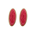 European American Enamel Oval Iron Stud Earrings Light Luxury Geometric Statement Jewelry view 5