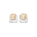Modern Minimalist Resin Square Pleated Stud Earrings For Women Geometric Dopamine Light Luxury Jewelry view 5