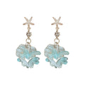 Vacation Style Resin Flower Petal Pearl Zircon Stud Earrings For Women view 5